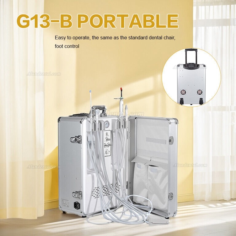 Getidy G13-B Portable Dental Unit With Air Compressor+ Curing Light Scaler 2/4H